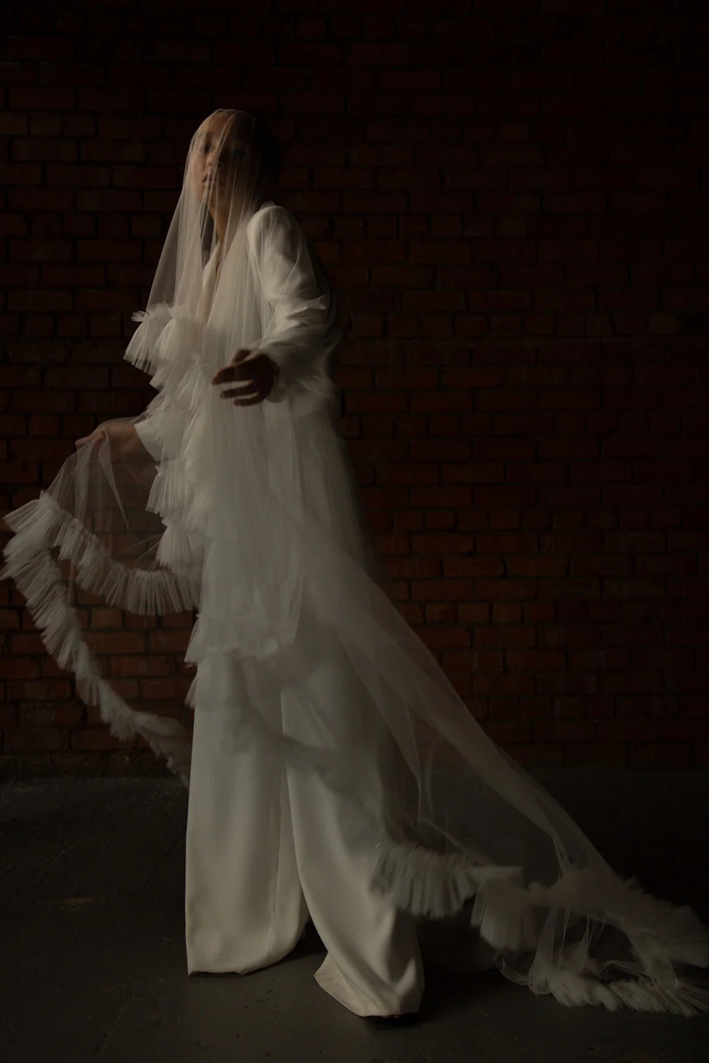 Ruffle wedding veil — Blue Meadow